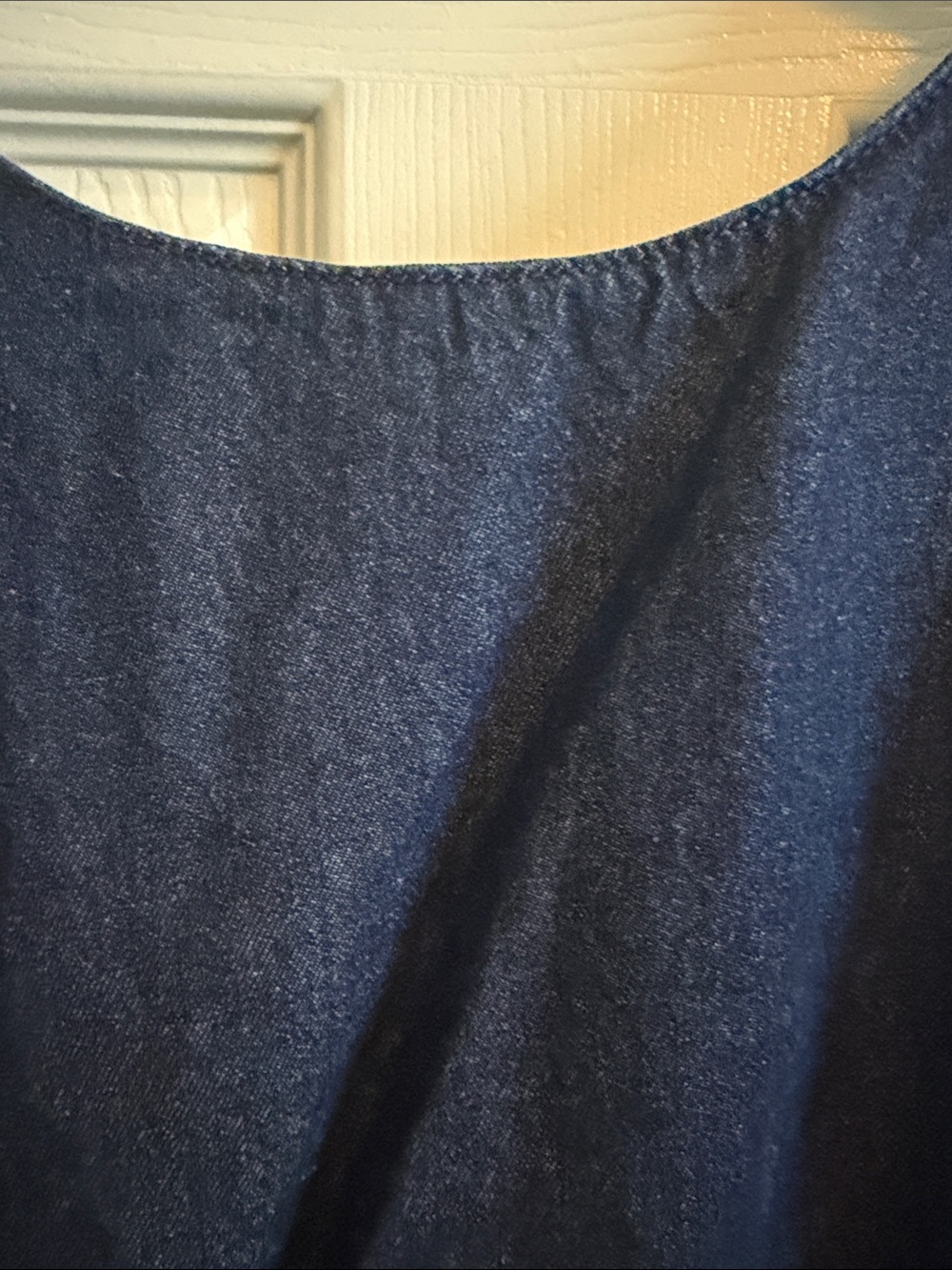 Women’s Sleeveless Dark Blue Denim Dress W/pockets - Picture 5 of 9